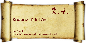 Knausz Adrián névjegykártya